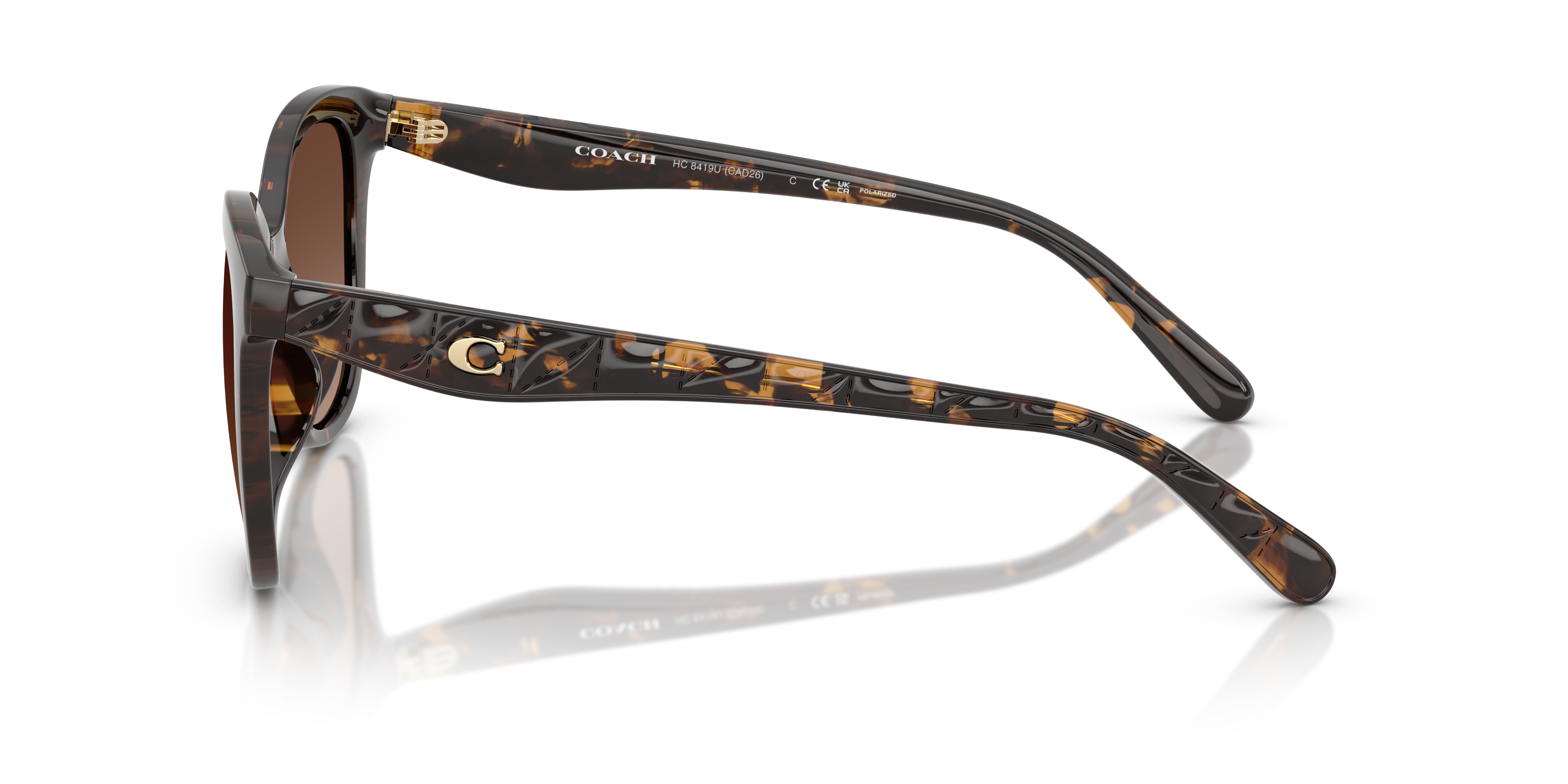 Coach HC8419U CAD25 Square Sunglasses - Dark Tortoise