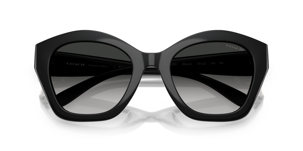 Coach HC8421U CAD31 Geometric Sunglasses - Black