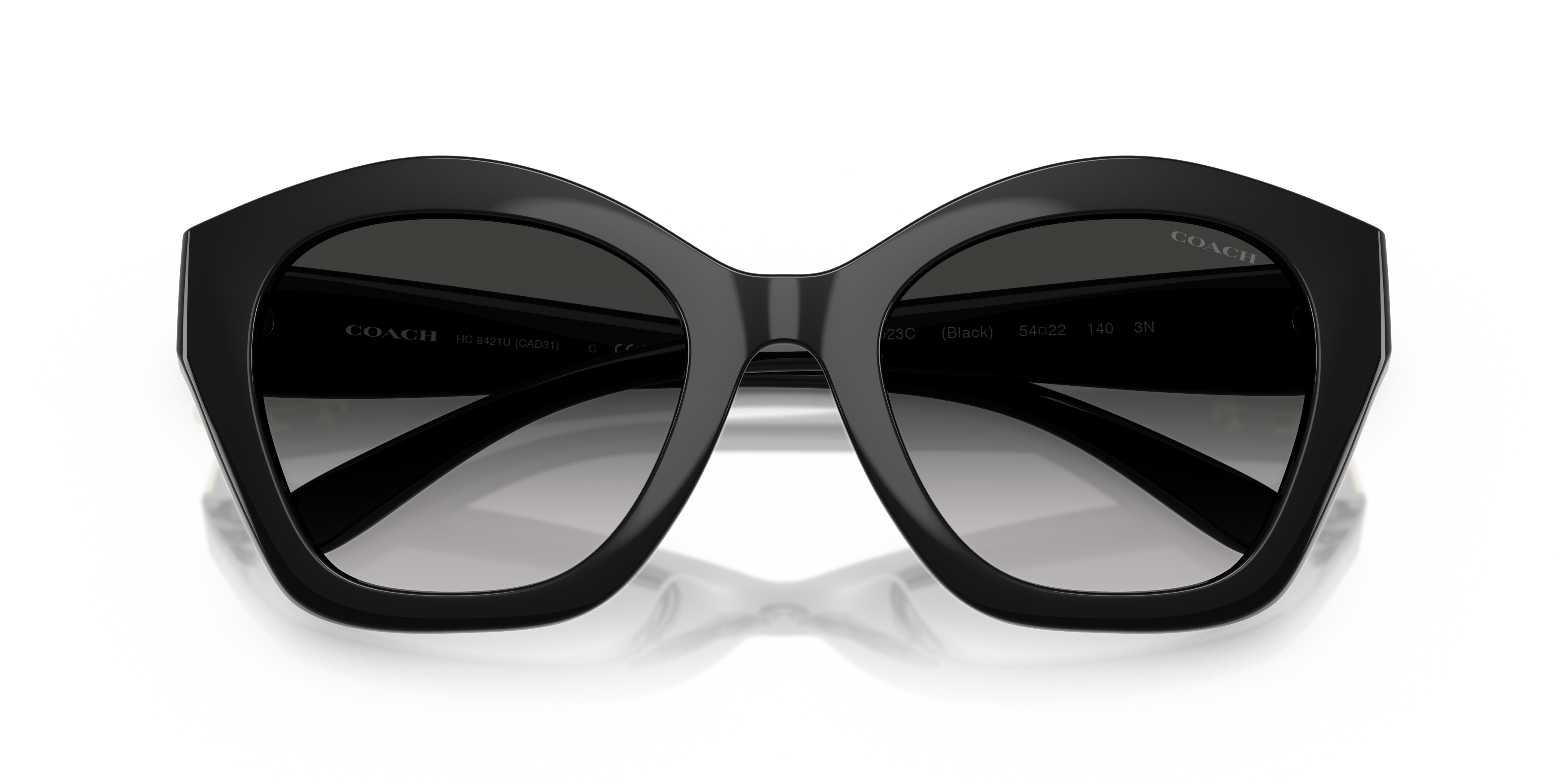 Coach HC8421U CAD31 Geometric Sunglasses - Black