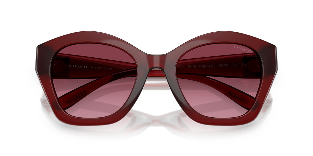 Coach HC8421U CAD31 Geometric Sunglasses - Milky Burgundy
