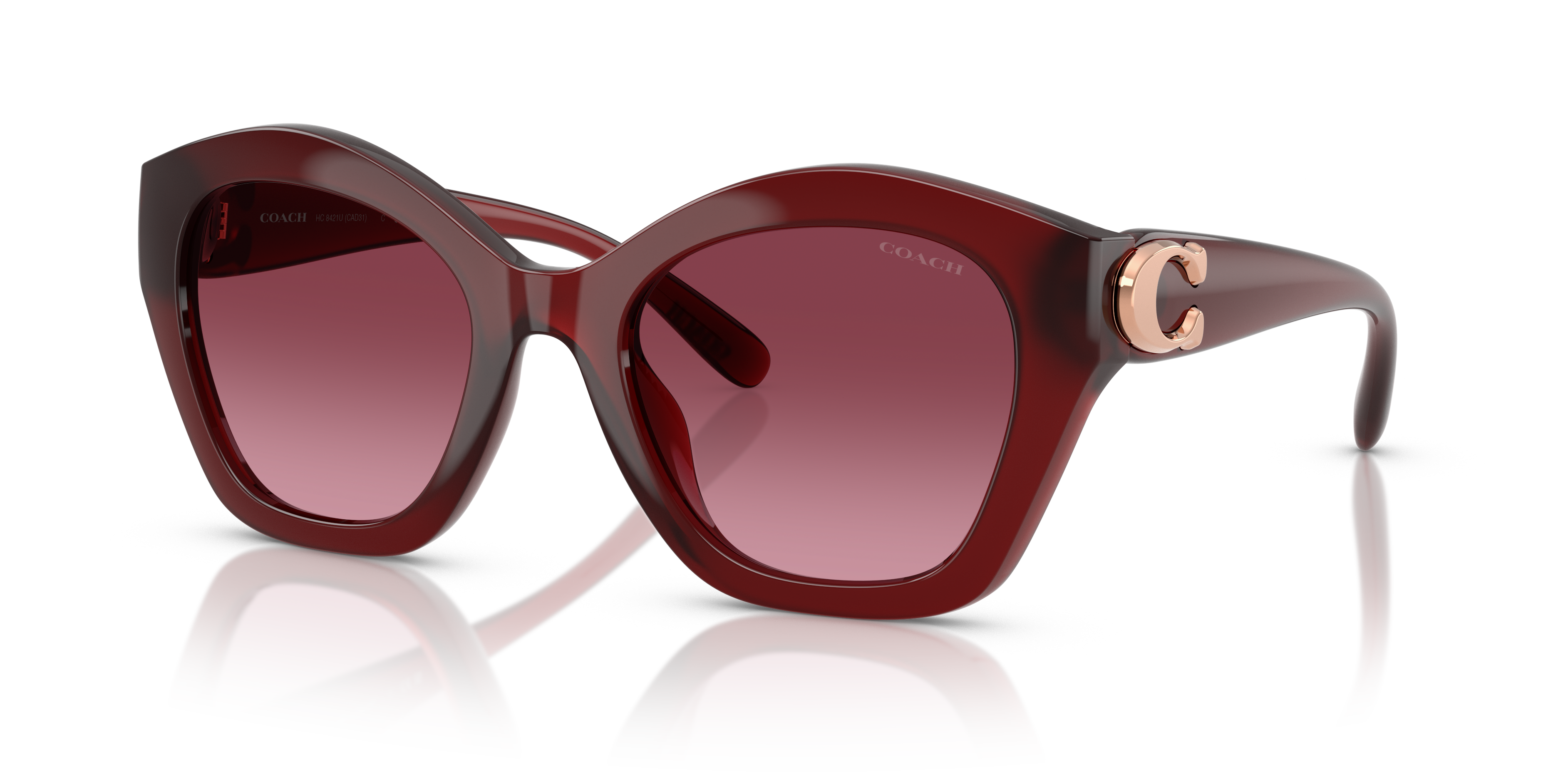 Coach HC8421U CAD31 Geometric Sunglasses - Black