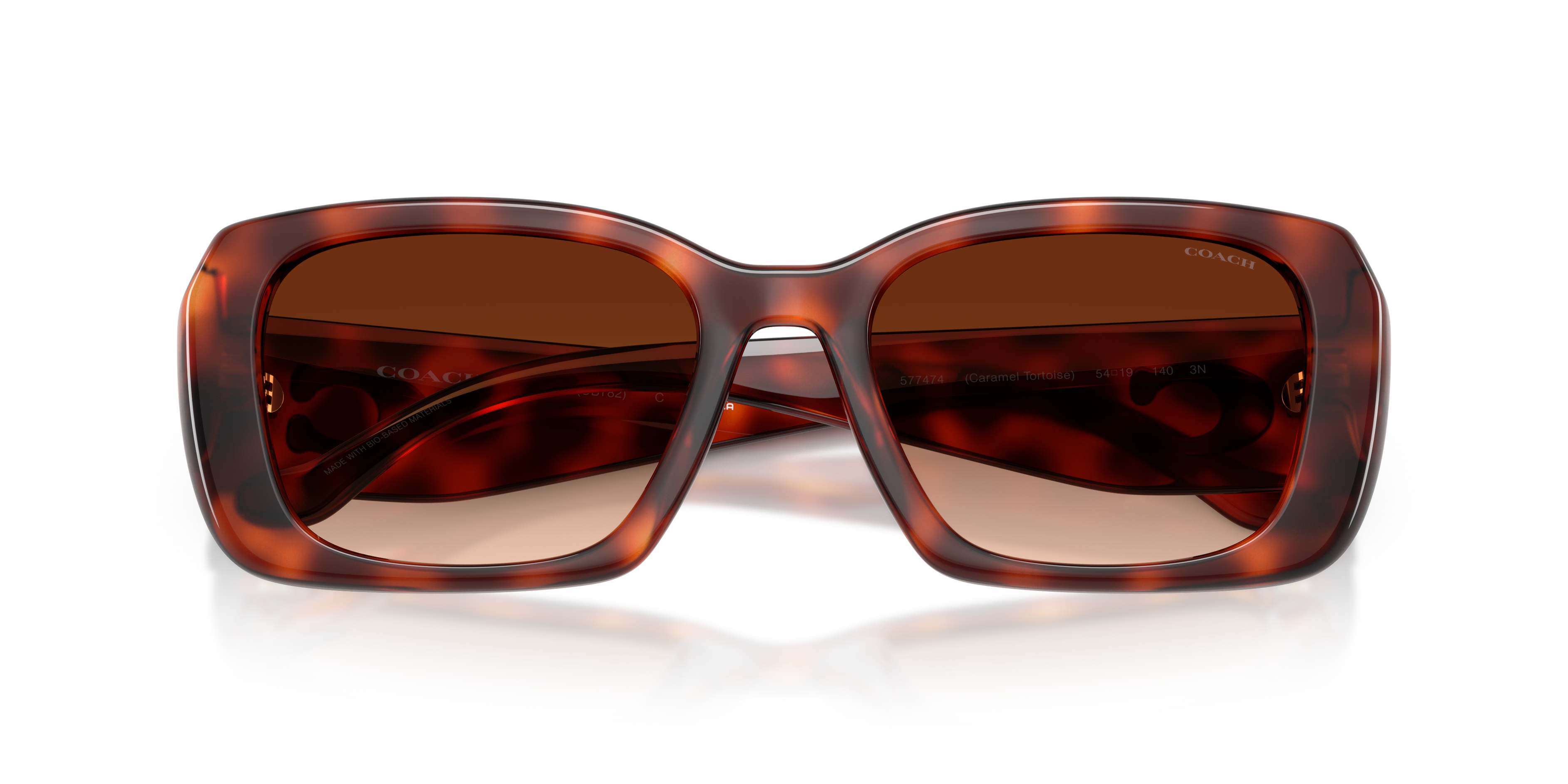 Coach HC8435U CBY82 Square Sunglasses - Caramel Tortoise