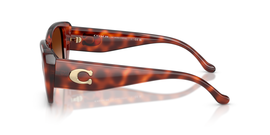 Coach HC8435U CBY82 Square Sunglasses - Caramel Tortoise