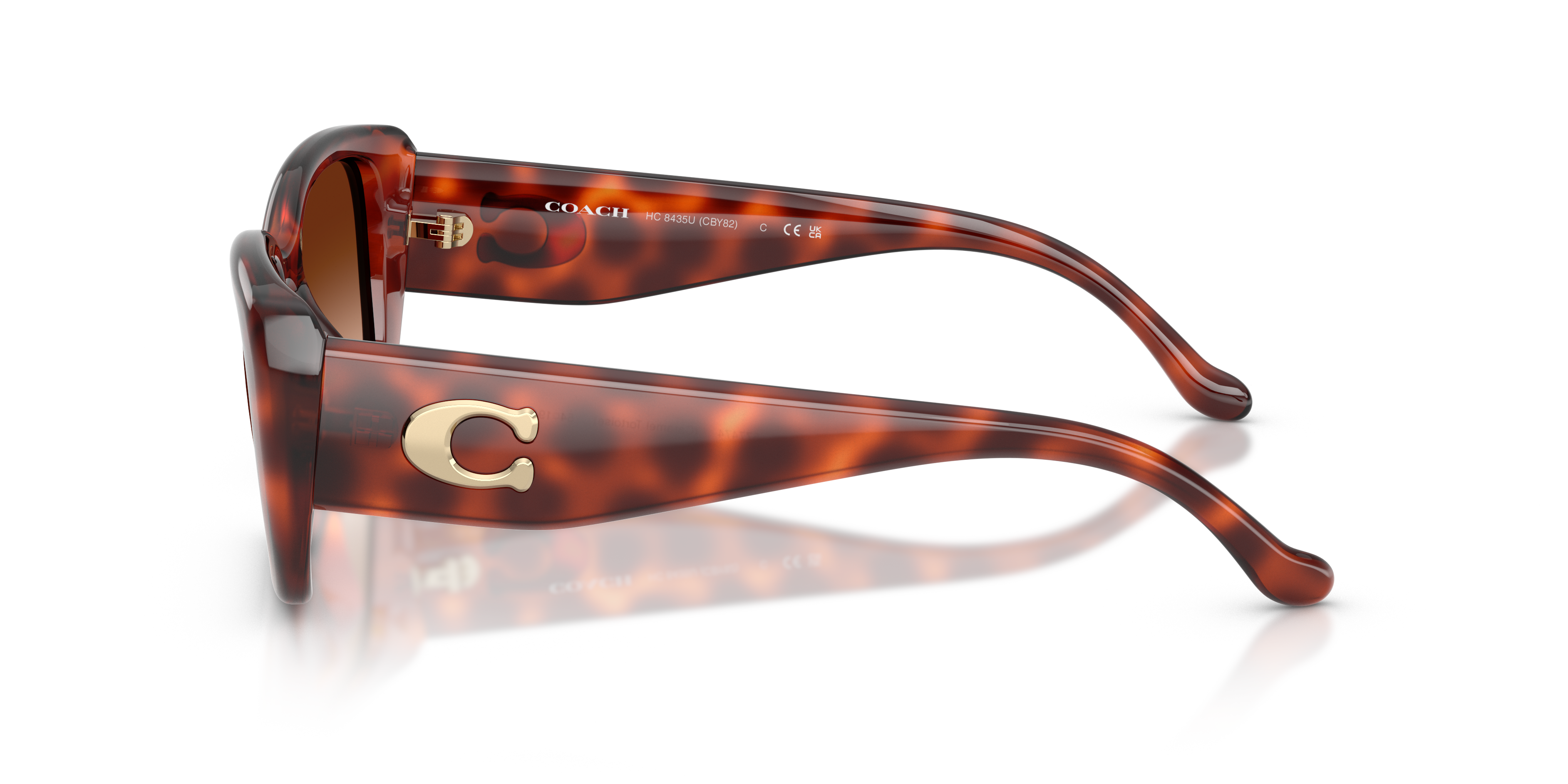 Coach HC8435U CBY82 Square Sunglasses - Milky Merlot