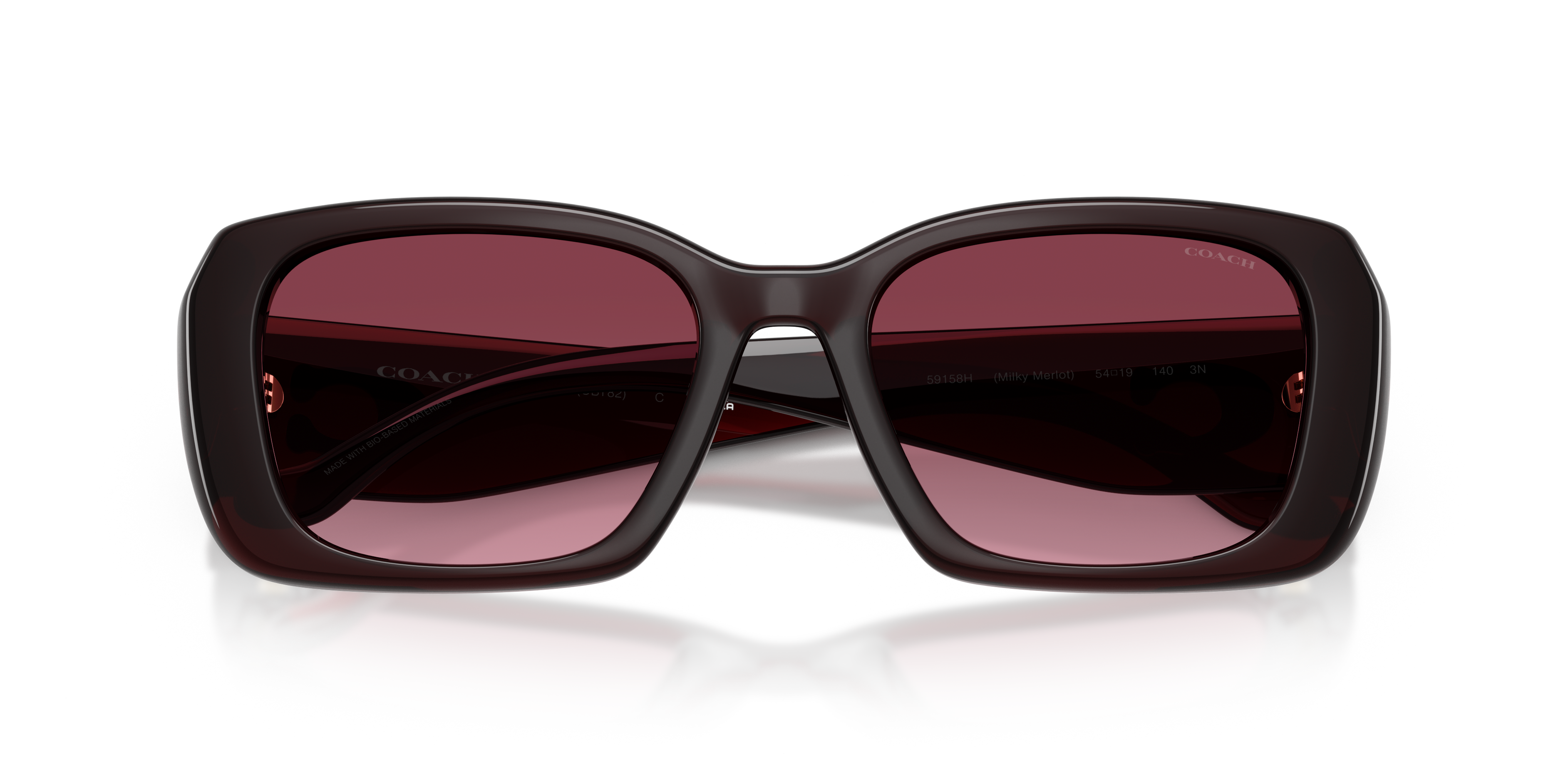 Coach HC8435U CBY82 Square Sunglasses - Milky Merlot
