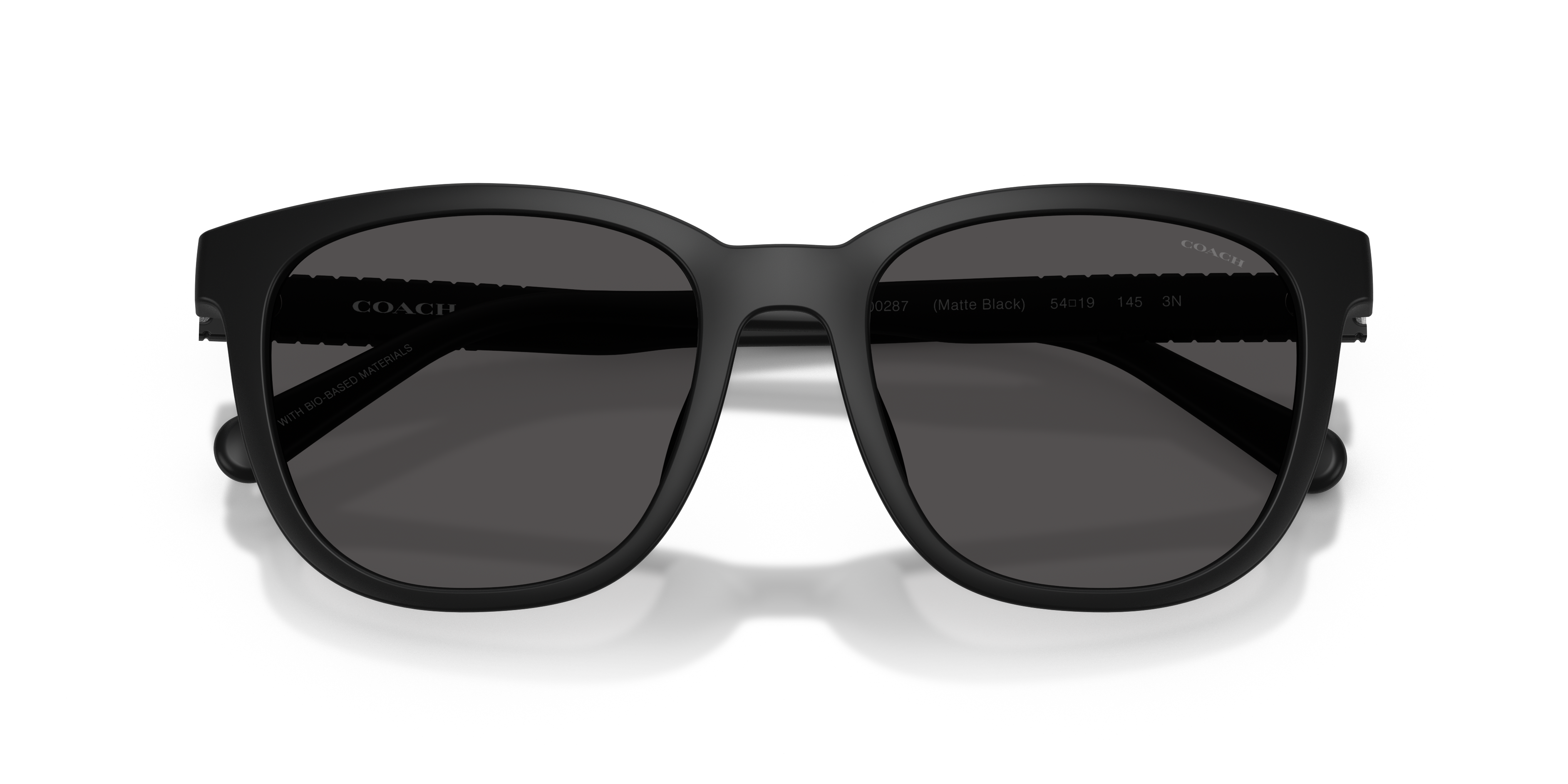 Coach HC8442U CCA00 Square Sunglasses - Matte Black