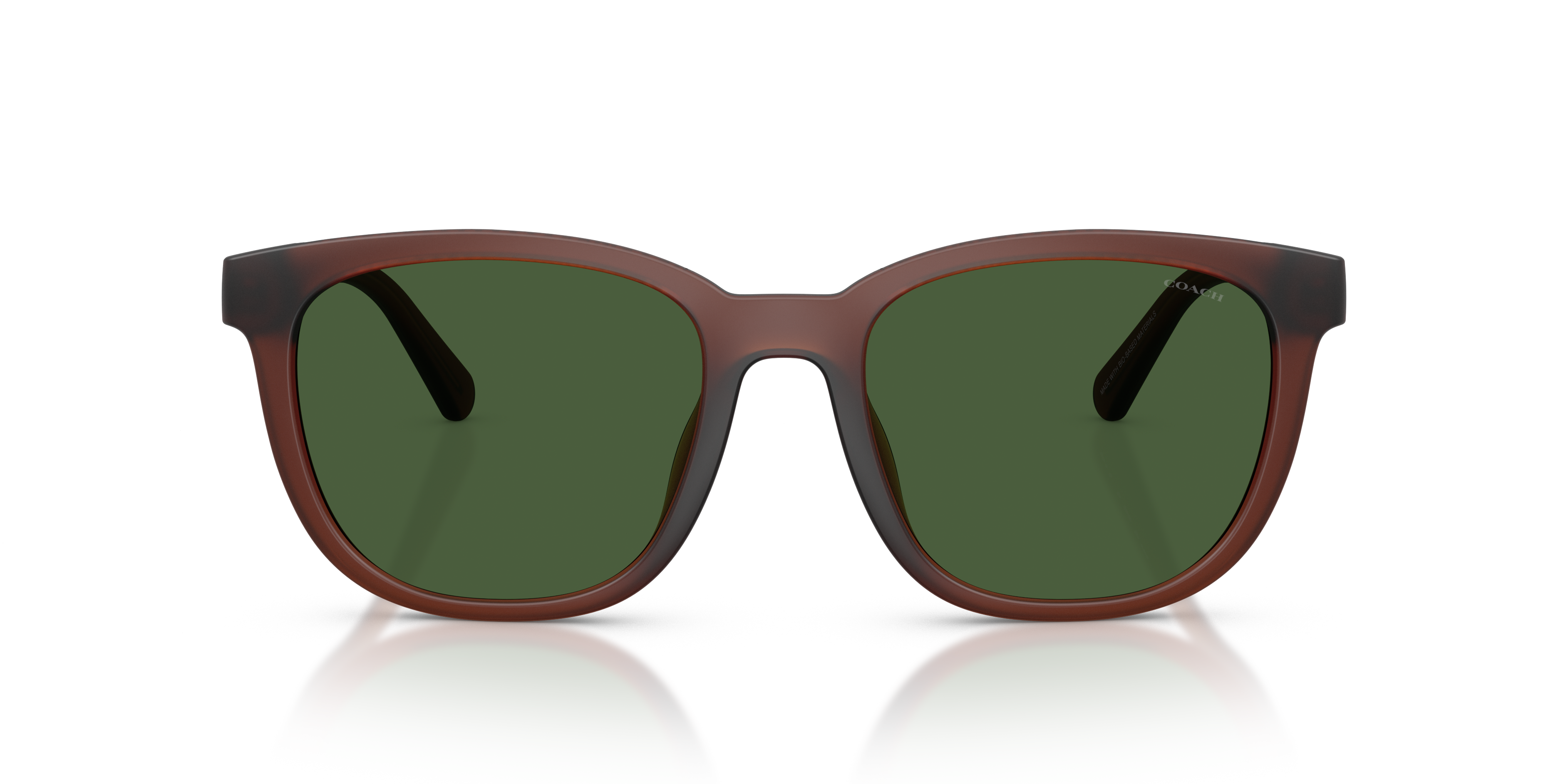 Coach HC8442U CCA00 Square Sunglasses - Matte Transparent Brown
