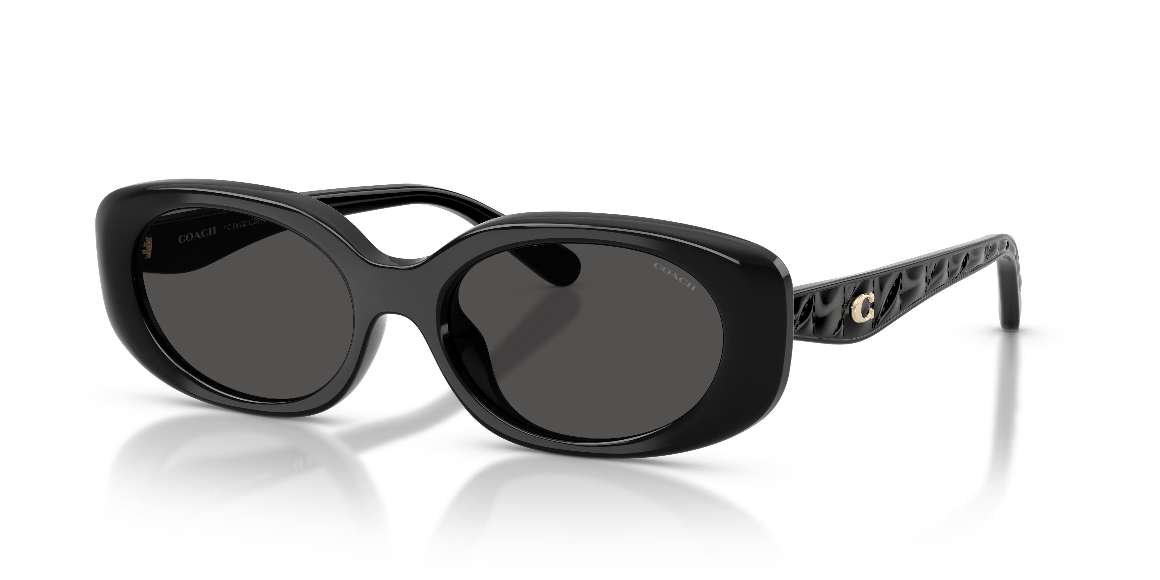 Coach HC8443D CBY84 Oval Sunglasses - Black