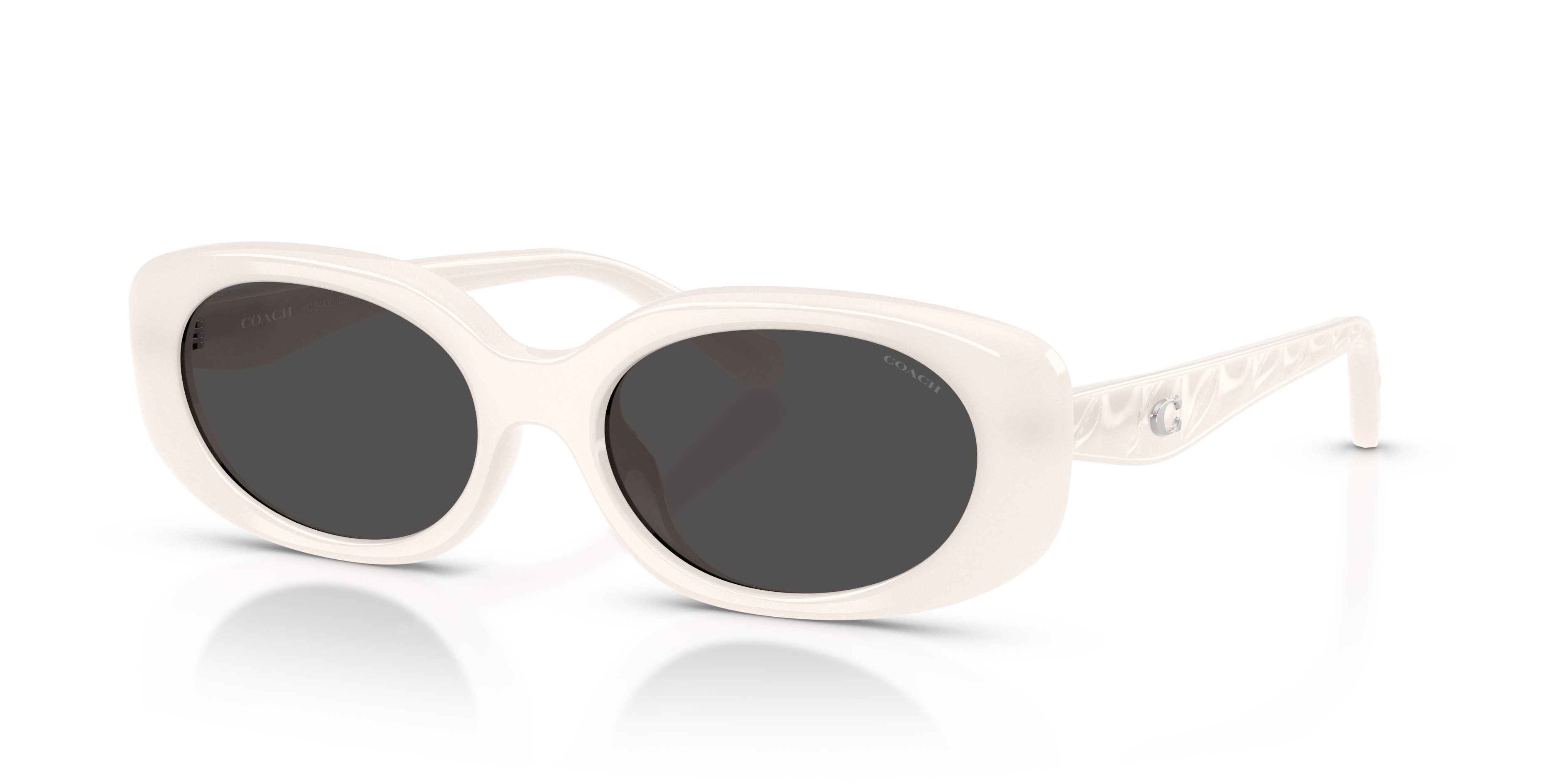 Coach HC8443D CBY84 Oval Sunglasses - Milky Cloud
