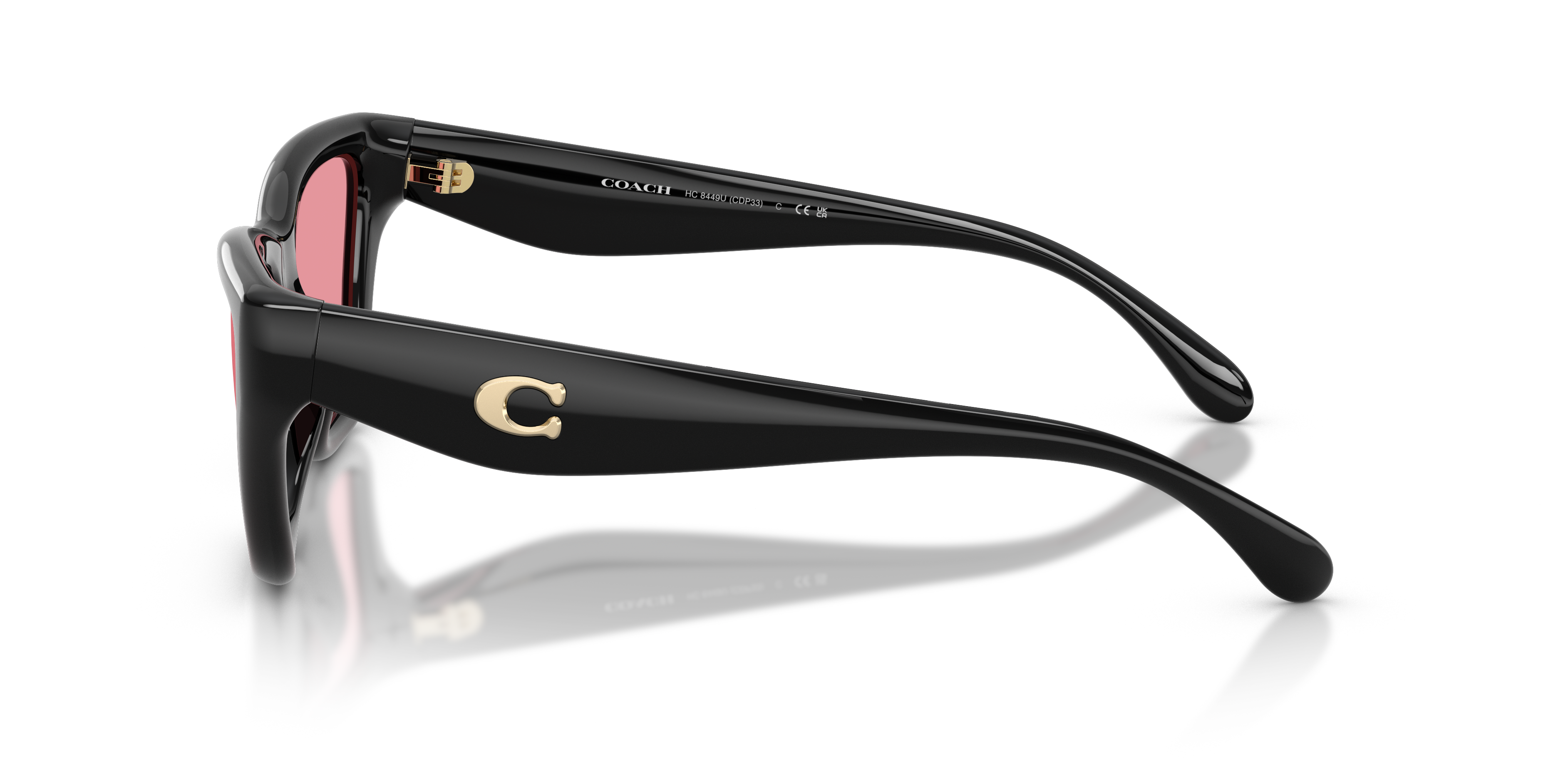 Coach HC8449U CDP33 Cat Eye Sunglasses - Black