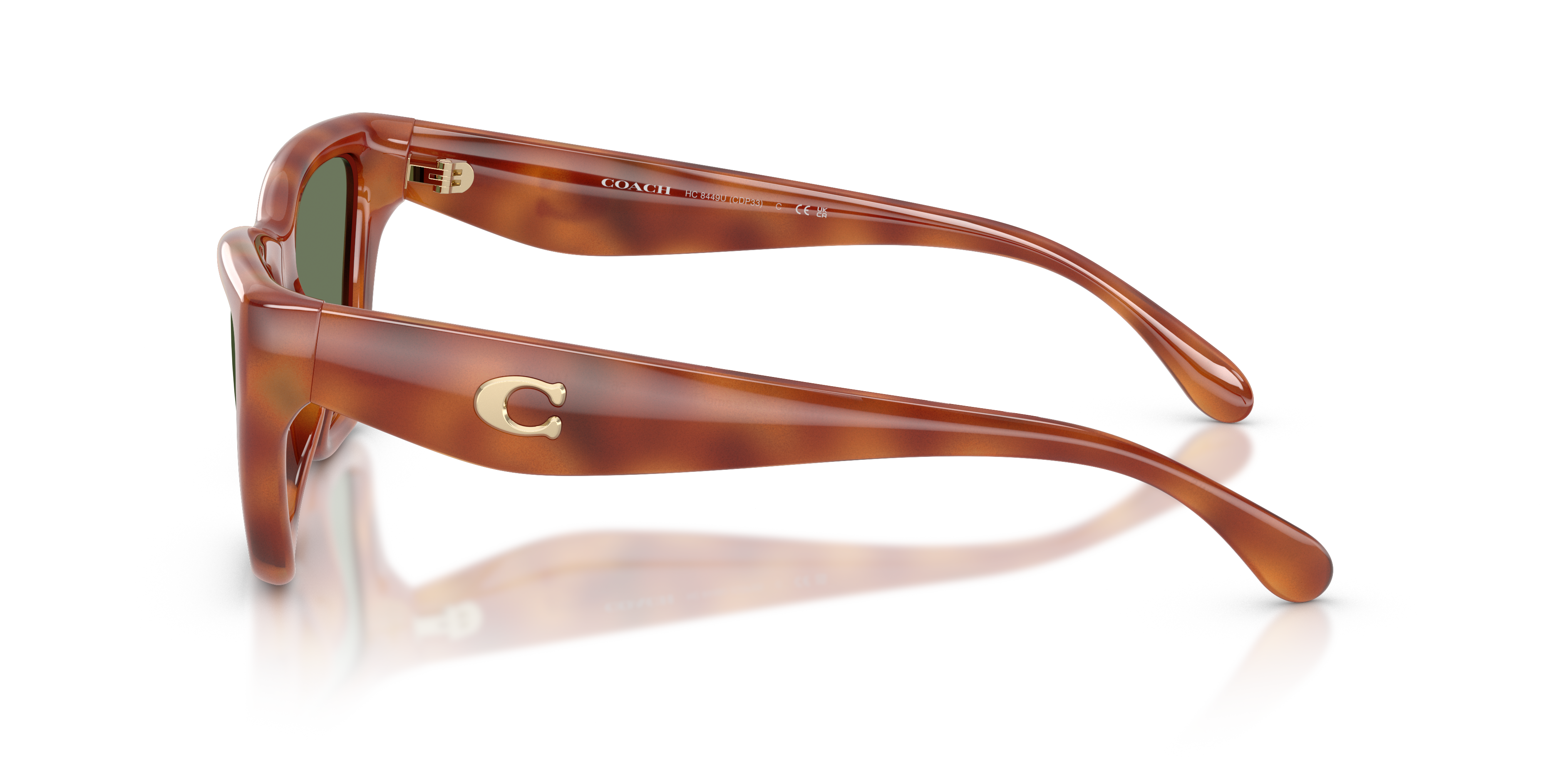 Coach HC8449U CDP33 Cat Eye Sunglasses - Caramel Tortoise